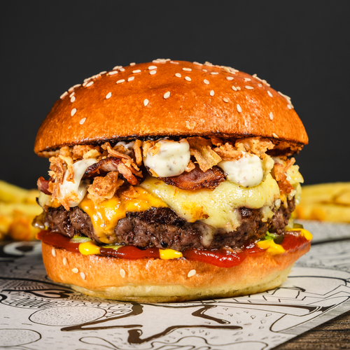 #044  - Signature beef patty, smoked cheddar, truffle mayo, American cheese.